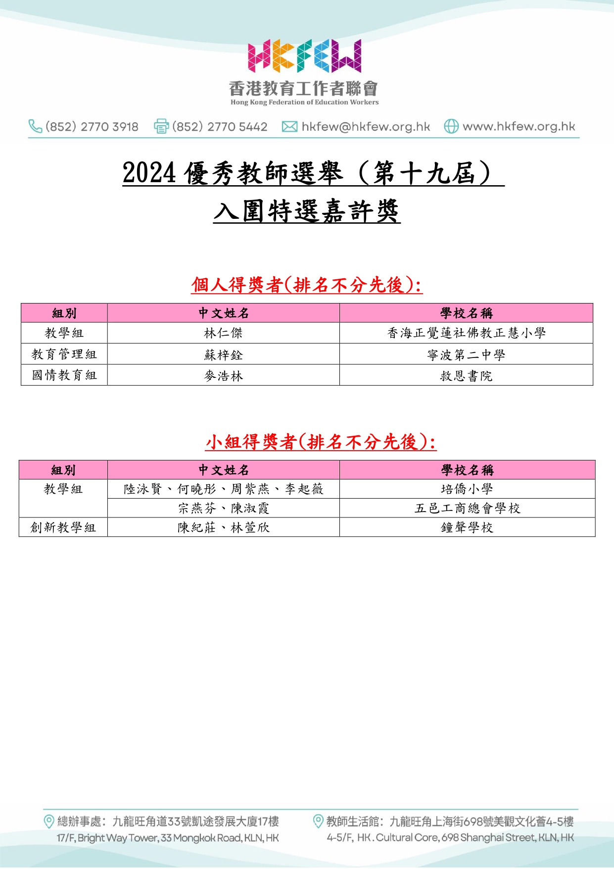 2024優秀教師選舉 第十九屆 入圍特選嘉許獎 page 0001