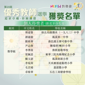 2025優秀教師選舉得獎名單