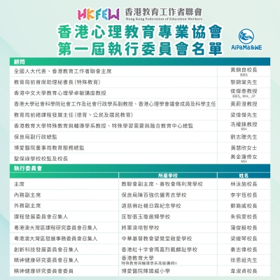 教聯會屬下「香港心理教育專業協會」正式成立